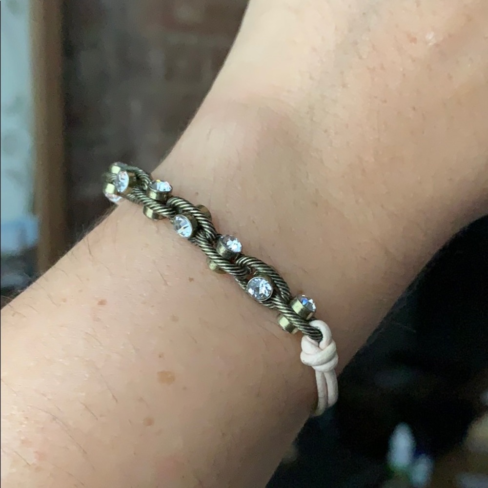 Wrap stone and gold bracelet